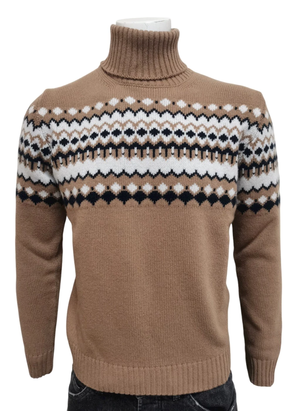 Maglia Dolcevita Jacquard Uomo H869