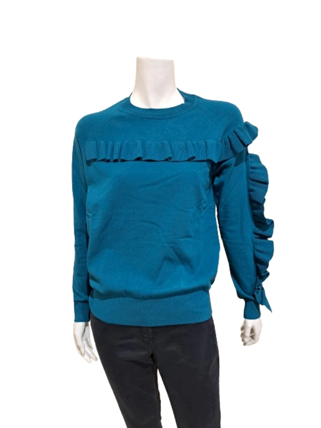 Maglia Girocollo Donna Con Volant S1067