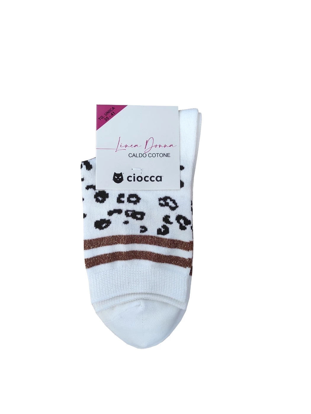 Calza Corta Donna Animalier Con Righe Lurex 358-2