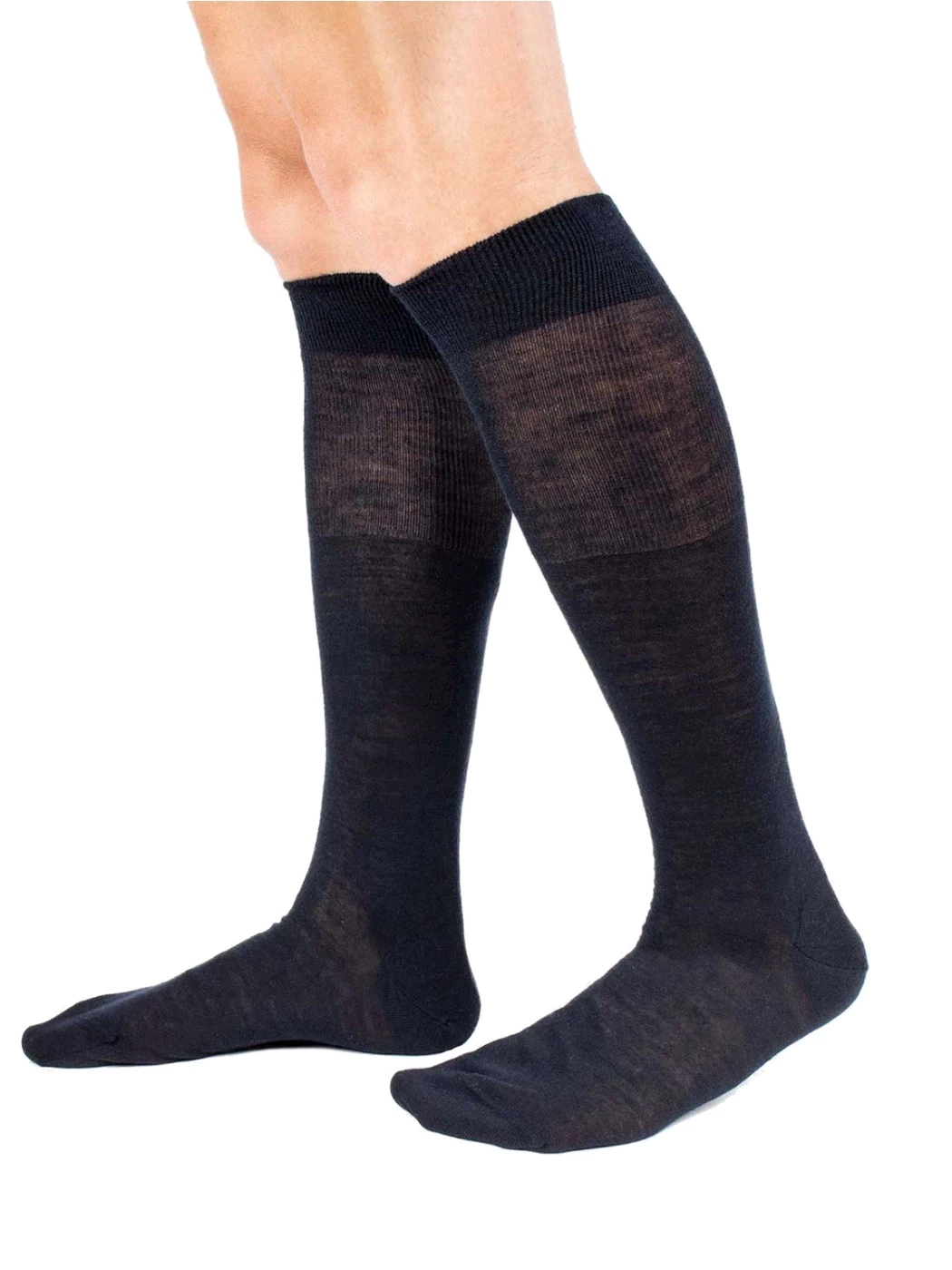 Calza Lunga Uomo  Liscia in Lana e Seta 844