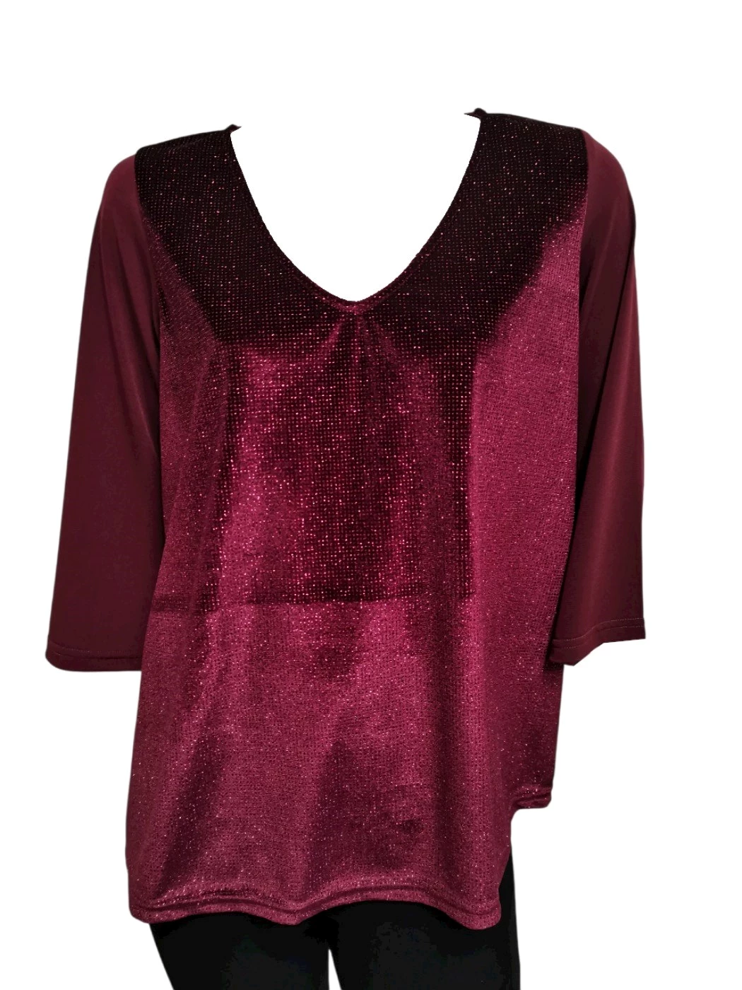 Blusa Scollo V Manica Tre Quarti Donna C519