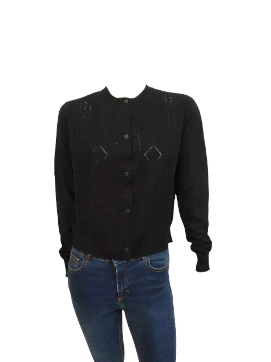 Cardigan Bottoni Donna Traforato D013