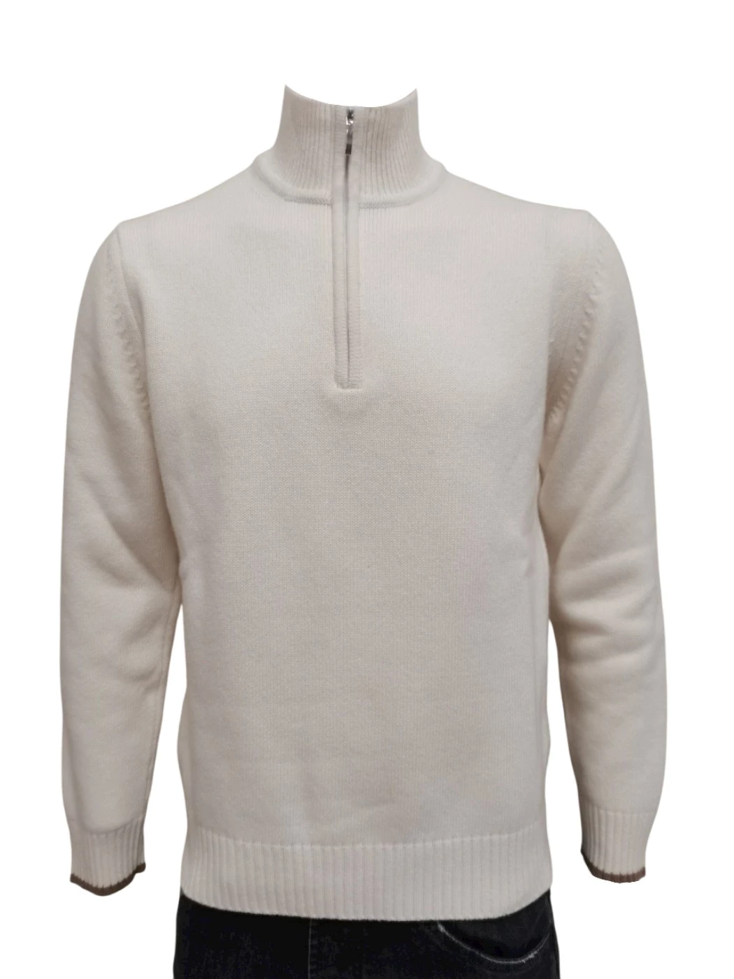 Maglia Lupetto Zip Con Toppe Uomo H866