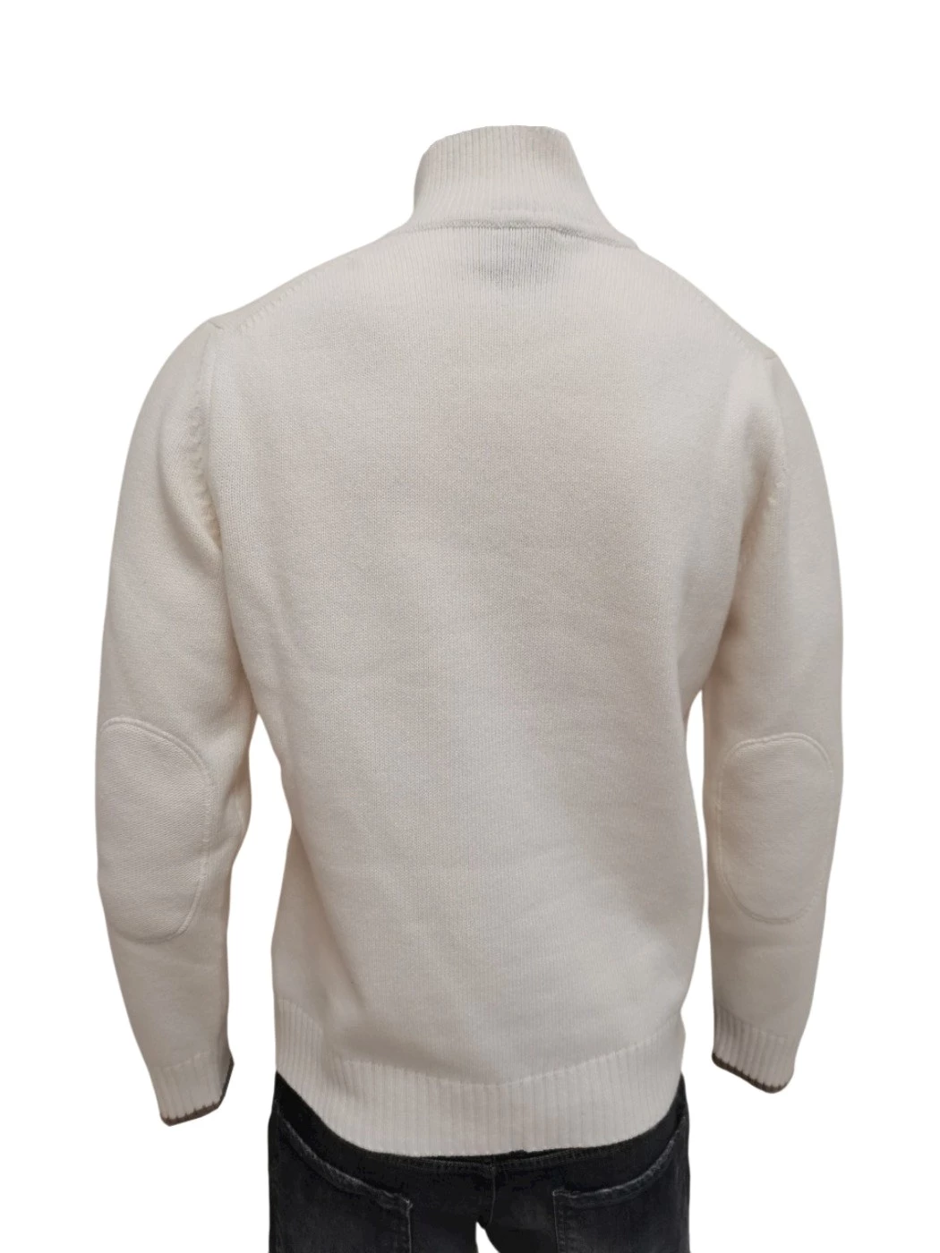 Maglia Lupetto Zip Con Toppe Uomo H866