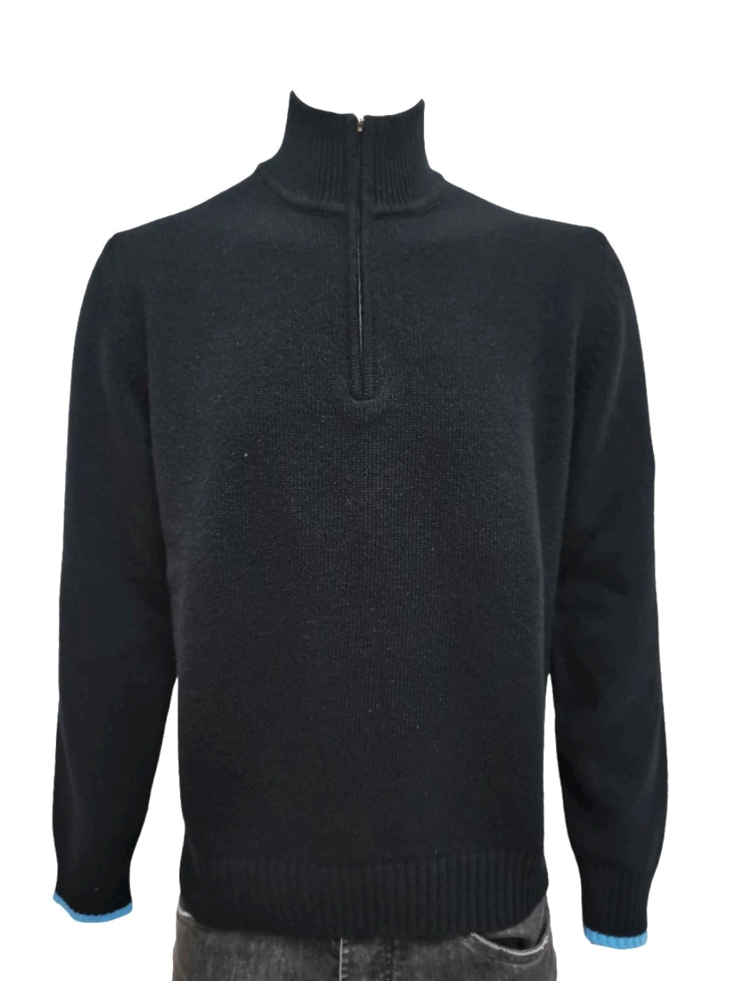 Maglia Lupetto Zip Con Toppe Uomo H866