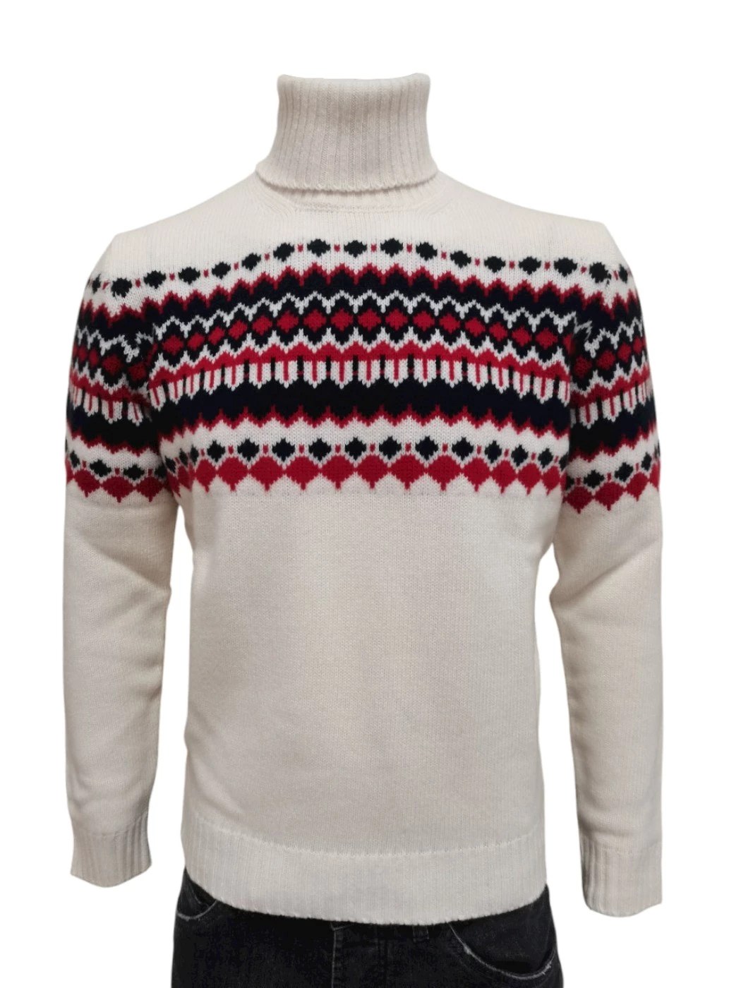 Maglia Dolcevita Jacquard Uomo H869