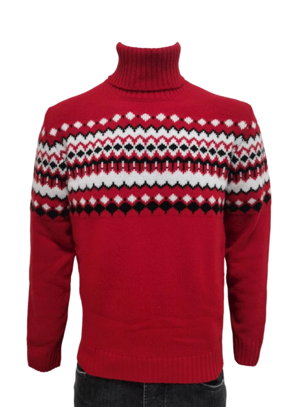 Maglia Dolcevita Jacquard Uomo H869