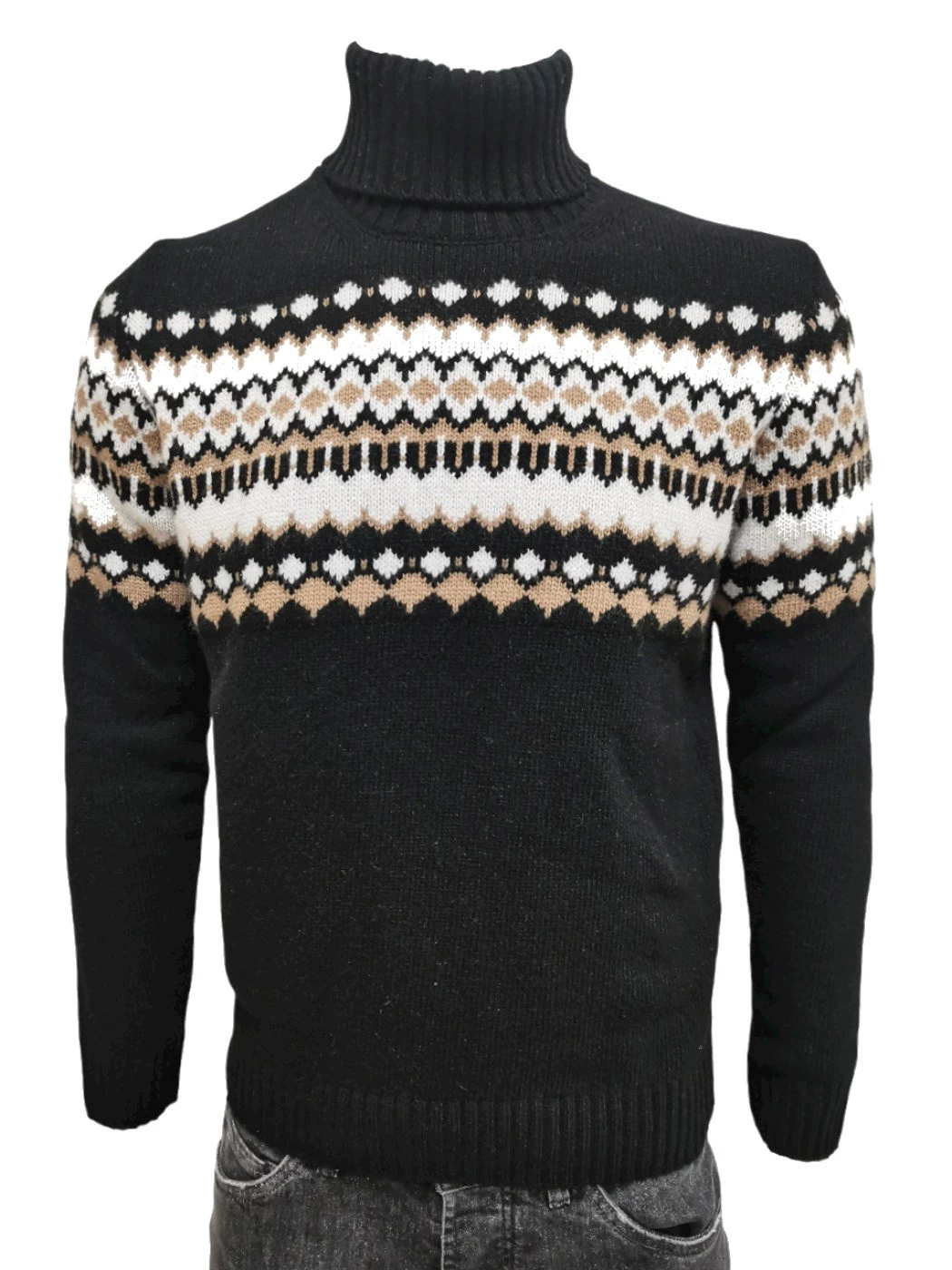 Maglia Dolcevita Jacquard Uomo H869