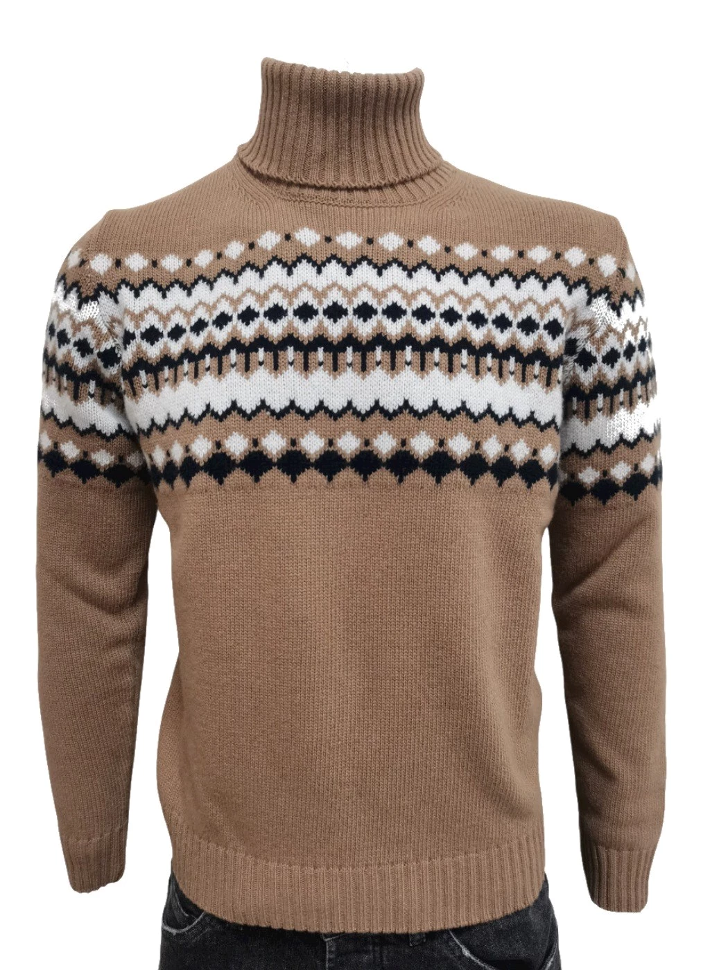 Maglia Dolcevita Jacquard Uomo H869