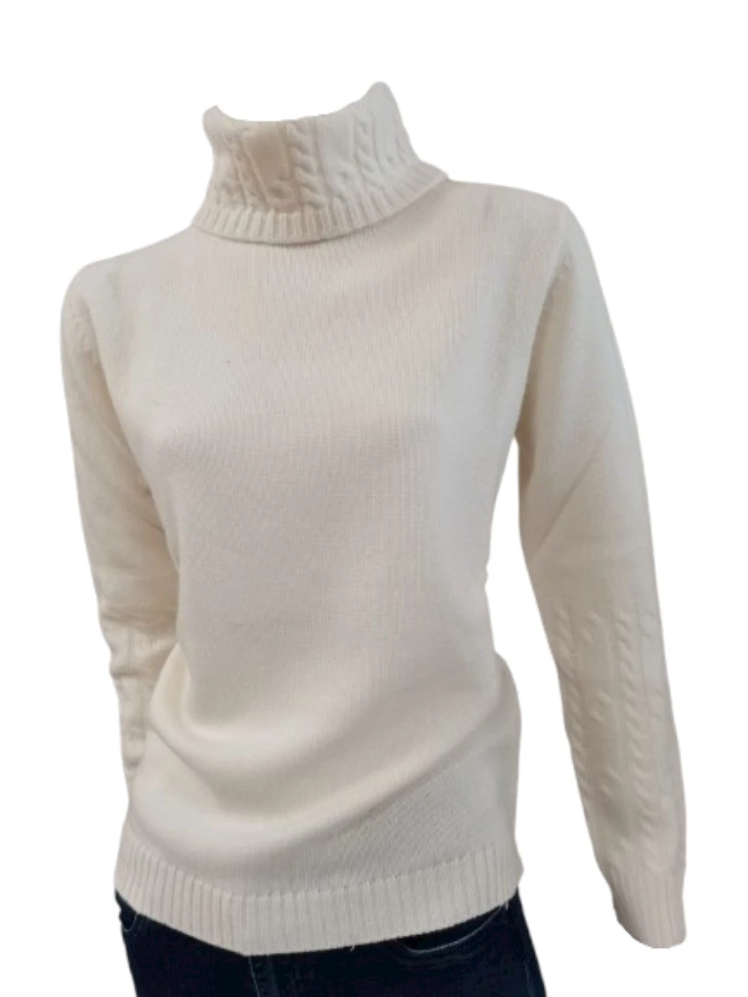 Maglia Collo Alto Trecce Cashmere S1059C