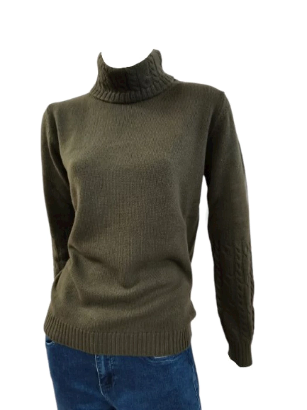 Maglia Collo Alto Trecce Cashmere S1059C