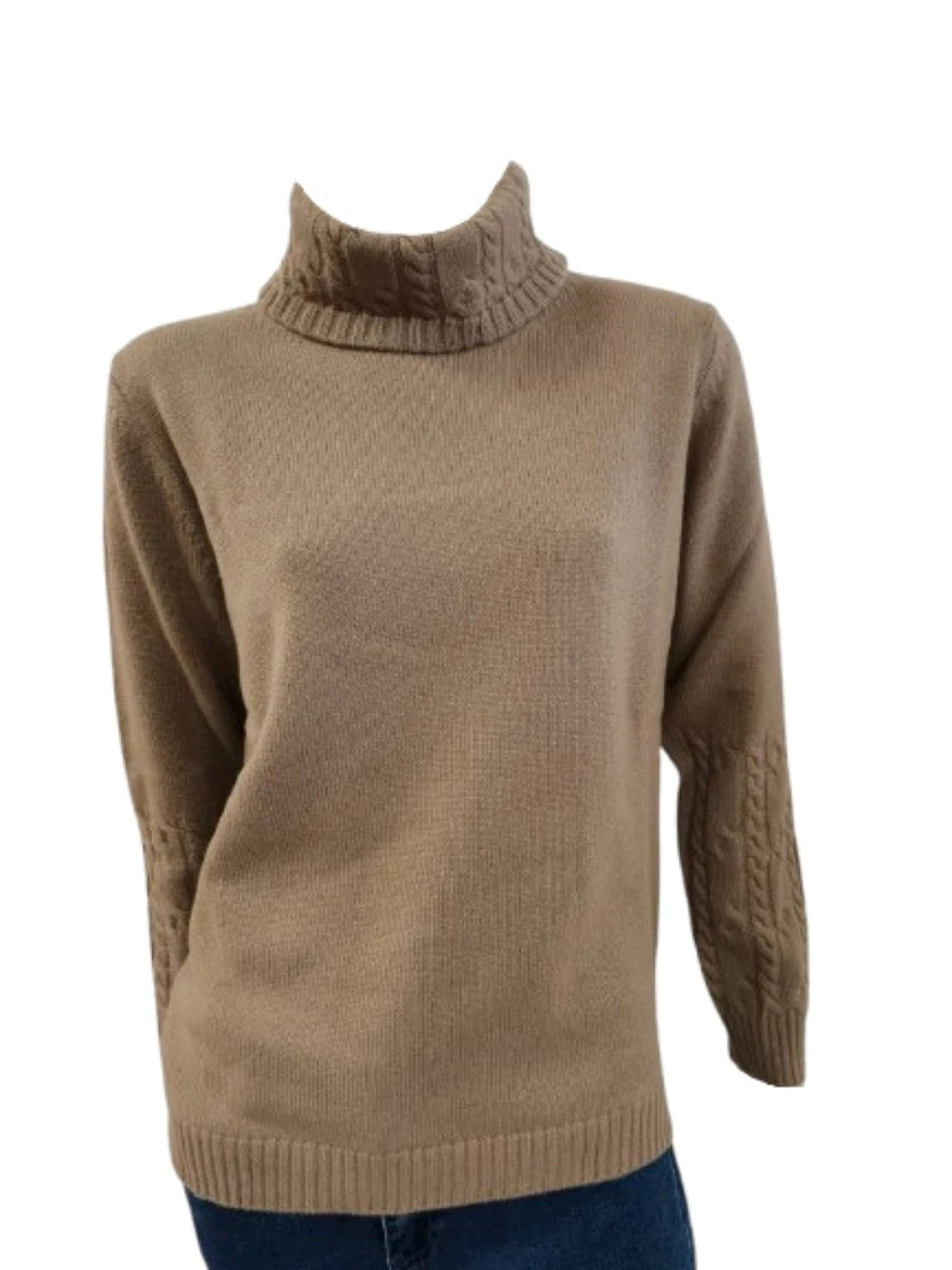 Maglia Collo Alto Trecce Cashmere S1059C