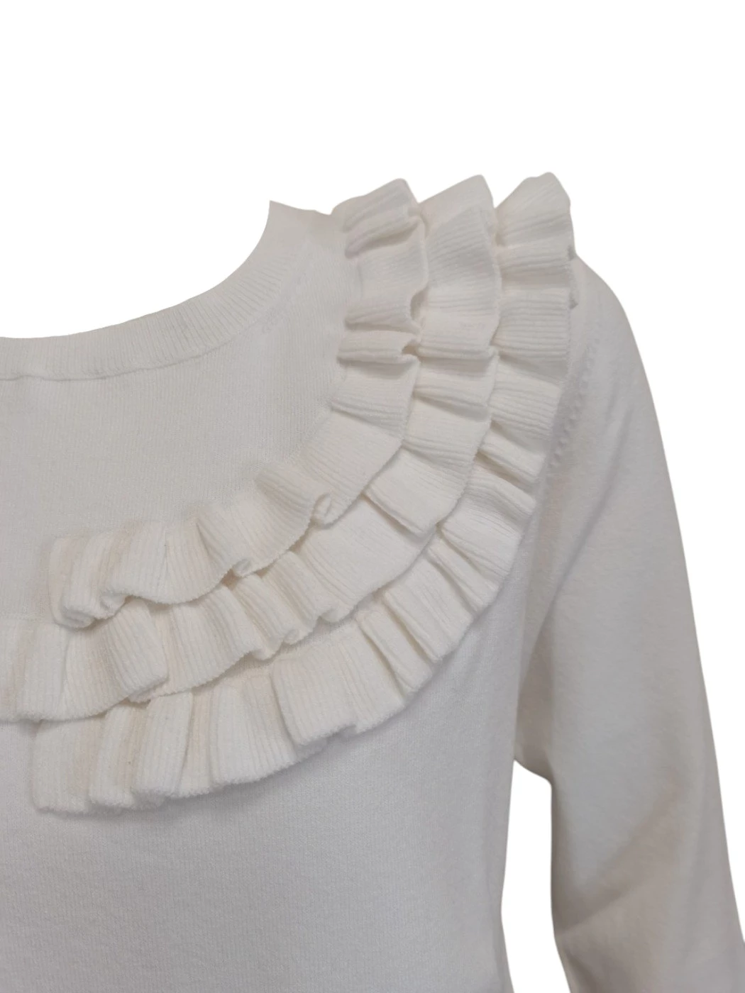 Maglia Girocollo Con Volant Donna S1078