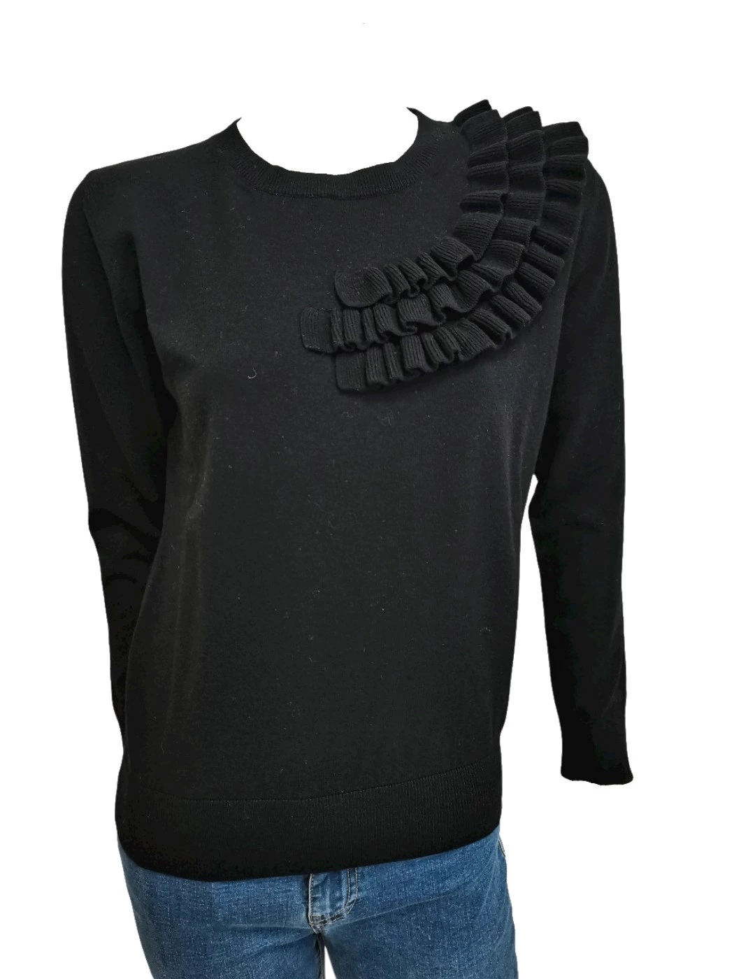 Maglia Girocollo Con Volant Donna S1078