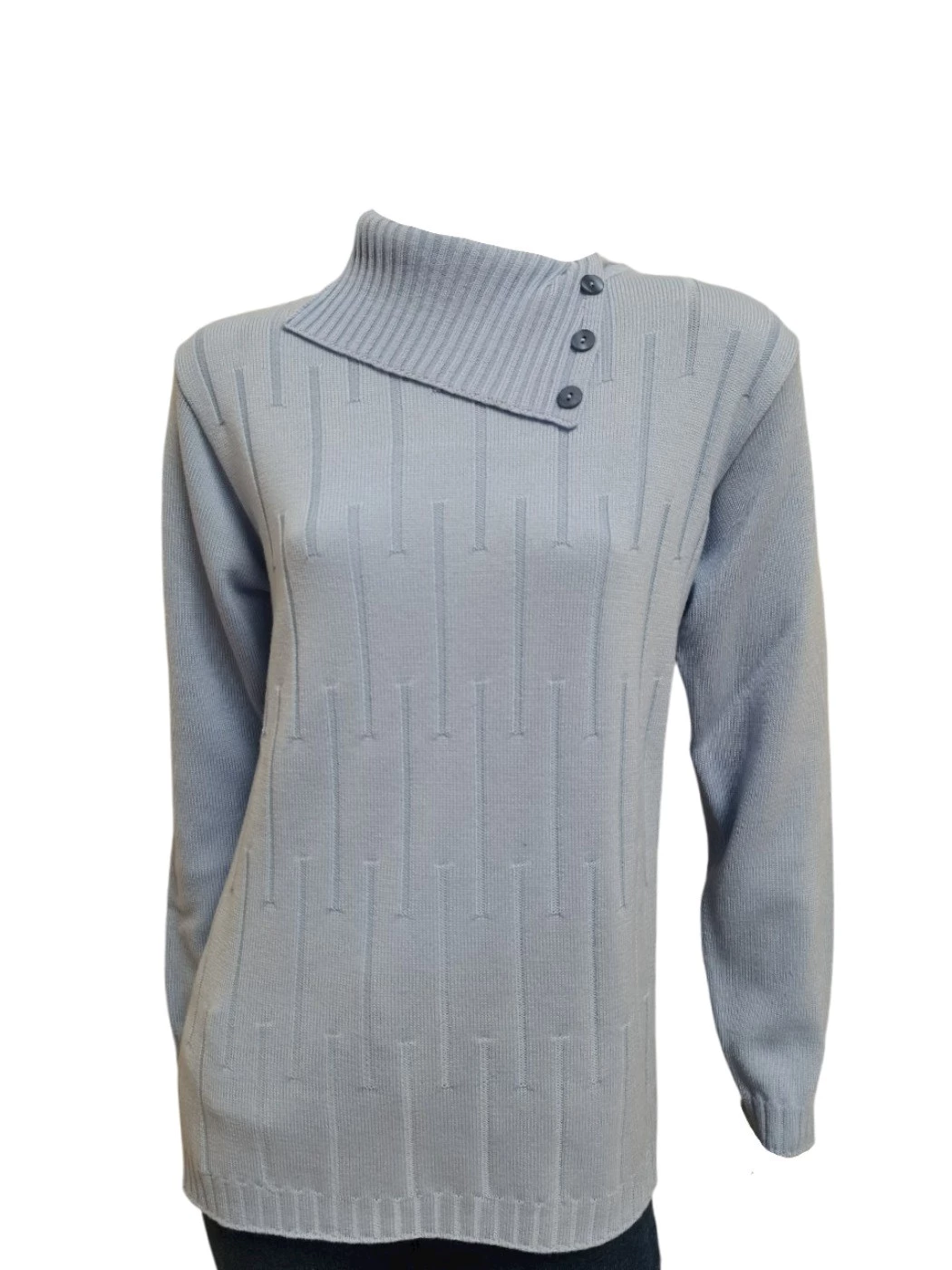 Maglia Dolcevita con Bottoni Sul Collo Donna S1092
