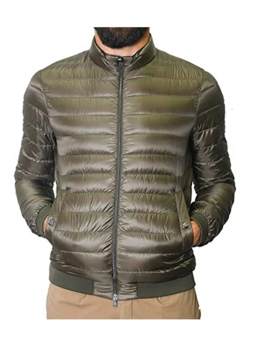 Herno piumino uomo corto ultralight verde