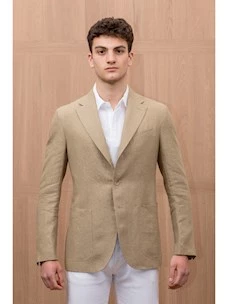 Caruso giacca in lino beige