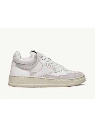 Autry sneakers donna open mid in pelle e suede bianco