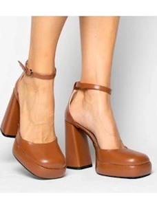 Eco-leather pumps open to the sides with Geneve strap