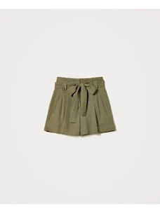 SHORT IN MISTO LINO TWINSET