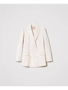 Double-breasted jacket in double wool blend cloth Twinset