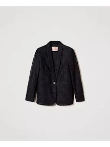 Giacca blazer in pizzo macramè Twinset