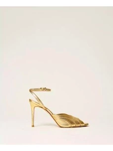 Twinset laminated leather sandals