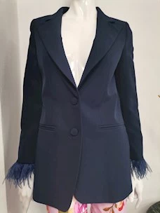Jacket with feather detail on LVL wrists