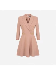 Robe-manteau in doppio crêpe con gonna godet Elisabetta Franchi