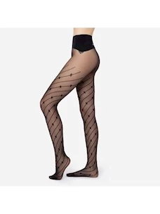 Tights with diagonal stripe and Elisabetta Franchi logo