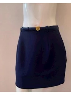 Crêpe miniskirt with belt and embroidery Elisabetta Franchi