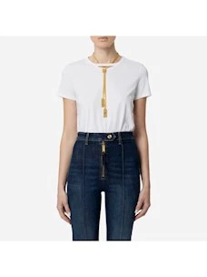 T-shirt in jersey con collana Elisabetta Franchi