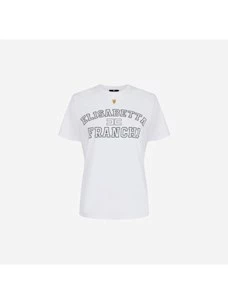 T-shirt in jersey con logo college Elisabetta Franchi