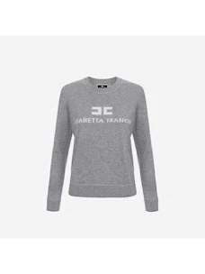 Pullover in misto cashmere con logo EF