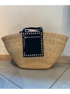 Borsa a spalla raffia Ash