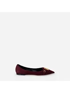 Suede ballerina with shield flap Elisabetta Franchi