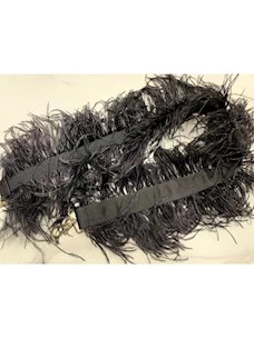 Black feathered shoulder strap La Milanesa