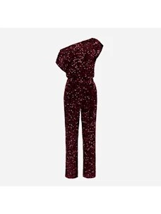 Chenille jumpsuit embroidered with EF sequins