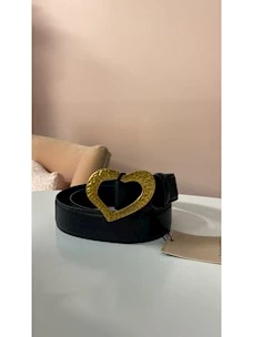 Leather belt with Twinset heart buckle