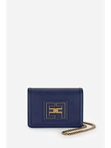 Wallet on chain with elisabetta franchi light gold logo