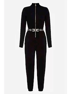 Chenille one-piece suit with logoed bands Elisabetta Franchi