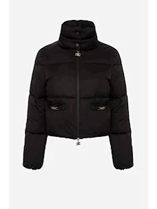 Crop down jacket padded with gold accessories Elisabetta Franchi