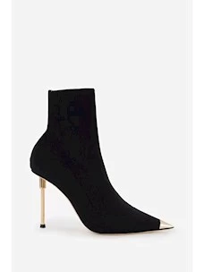 Ankle boot with heel gold sculpture Elisabetta Franchi