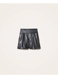 HIGH-WAISTED LEATHER SHORTS