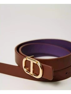 Reversible leather belt with Oval T Twinset