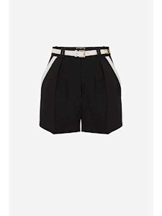 Bicolor shorts with pleats