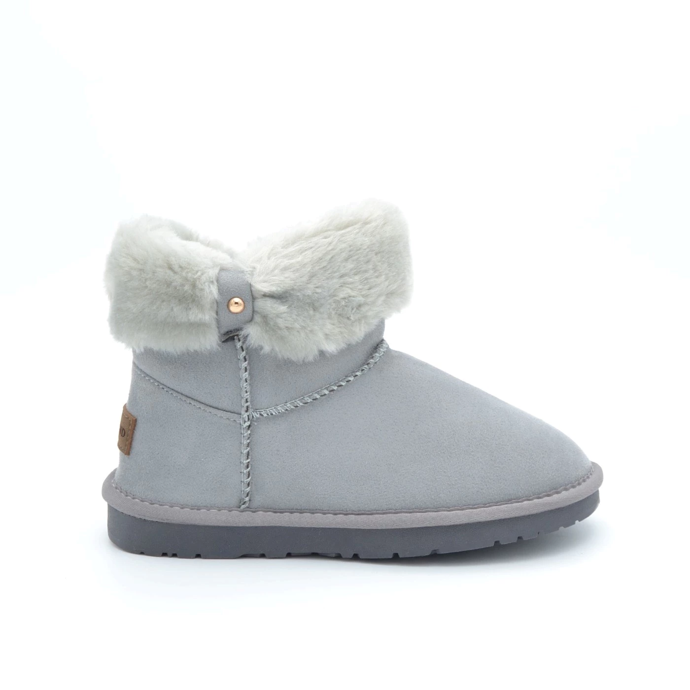 GRUNLAND PO2048 STIVALETTI CAMOSCIO GRIGIO CON PELLICCIA