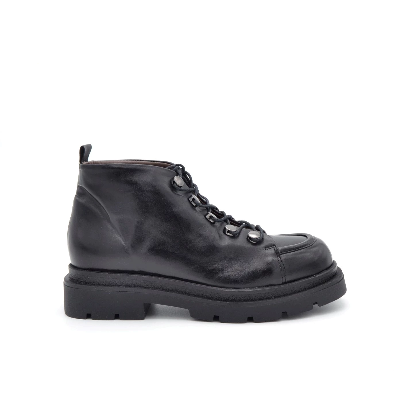 MARTINA BURARO P75214 ANFIBI IN PELLE NERO