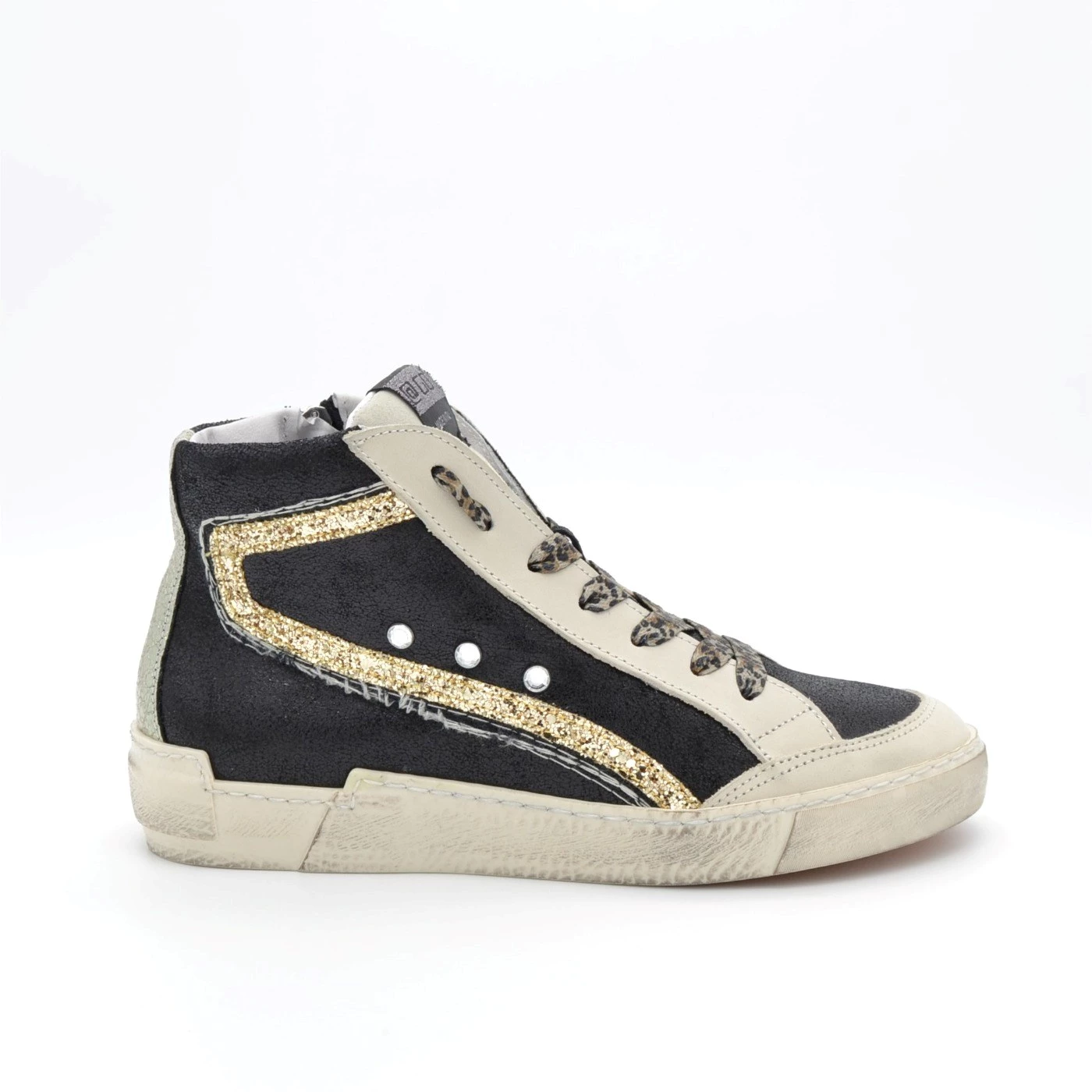 NKC320 @go SNEAKERS ALTA IN GINGER NERO/GESSO