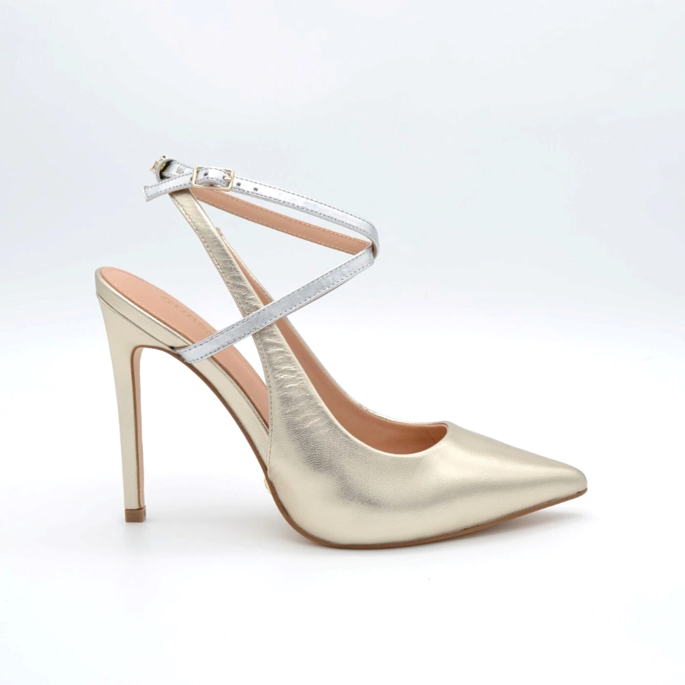 GUESS FL5AMZ LEA03 AMAZIE SLINGBACK CON CINTINO GOLD-SILVER
